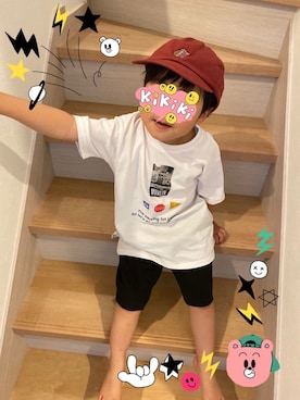 「F.O.KIDS（エフオーキッズ）のアイテム（キャップ）」を使った、あもこさん（キッズ・100cm）の春コーディネート