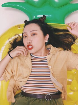 「撞色」｜杜さん（レディース・151cm）の春コーディネート