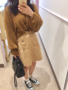 「FURLA（フルラ）のアイテム（トートバッグ、ブラック系）」を使った、runさん（レディース・152cm）の秋コーディネート