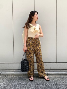 「リラックスパンツ」｜「アイテム（その他）」を使った、ebiさん（レディース・163cm）の夏コーディネート