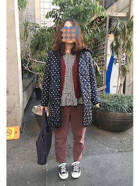 「POU DOU DOU（プードゥドゥ）のアイテム（その他アウター）」を使った、OZOOHさん（レディース・163cm）の冬コーディネート