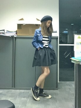 「CASIO」｜「アイテム（ハンチング/ベレー帽）」を使った、GGGさん（レディース・157cm）の冬コーディネート
