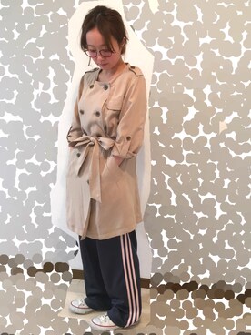 「Another Edition（アナザーエディション）のアイテム（トレンチコート）」を使った、よこぴさん（レディース・148cm）の冬コーディネート
