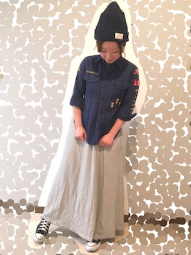 「SHIPS JET BLUE（シップスジェットブルー）のアイテム（帽子）」を使った、よこぴさん（レディース・148cm）の春コーディネート