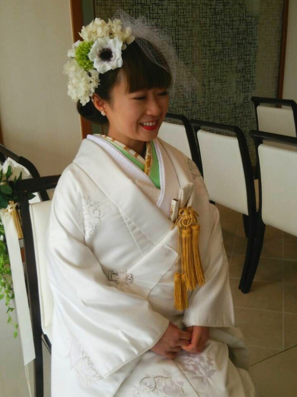 「結婚式、和装、和装ヘア、白無垢」｜「ウエディングアトリエ フリアのアイテム（浴衣、ホワイト系）」を使った、よこぴさん（レディース・148cm）の秋コーディネートの1枚目の写真