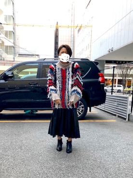 「UN3D.（アンスリード）のアイテム（ニット/セーター、その他）」を使った、yuriさん（レディース・158cm）の冬コーディネート