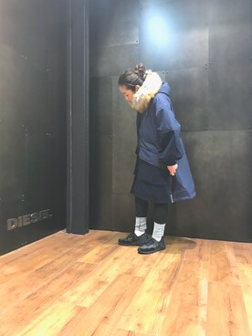 「DIESEL（ディーゼル）のアイテム（モッズコート）」を使った、YSato51002さん（レディース・152cm）の秋コーディネート