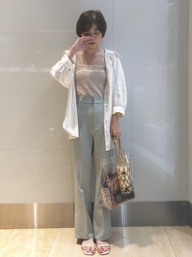 「夏秋ミックス」｜「アイテム（キャミソール）」を使った、WSJさん（レディース・160cm）の秋コーディネート