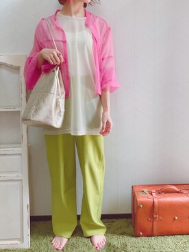 「yellow」｜bisukunさん（レディース・156cm）の夏コーディネート