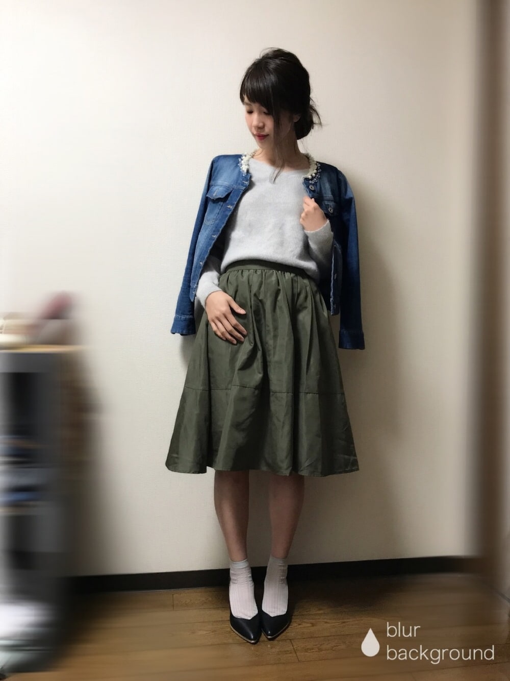 「春、denim、オトナカジュアル、ootd、outfit、casual、Gジャン、willselection、RedyAzel」｜「WILLSELECTIONのアイテム（デニムジャケット、ブルー系）」を使った、kinakoさん（レディース・158cm）の春コーディネートの1枚目の写真