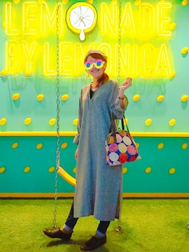 「GEORGE'S（ジョージズ）のアイテム（帽子）」を使った、mash*さん（レディース・160cm）の秋コーディネート