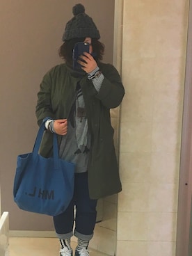 「And A（アンドエー）のアイテム（モッズコート）」を使った、TK☺︎さん（レディース・159cm）の春コーディネート