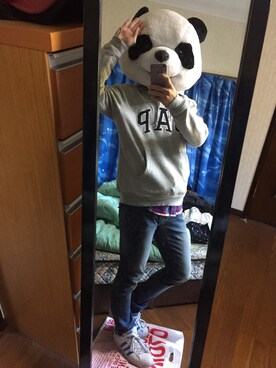 「GAP（ギャップ）のアイテム（マウンテンパーカー）」を使った、Techi🐼さん（メンズ・169cm）の秋コーディネート