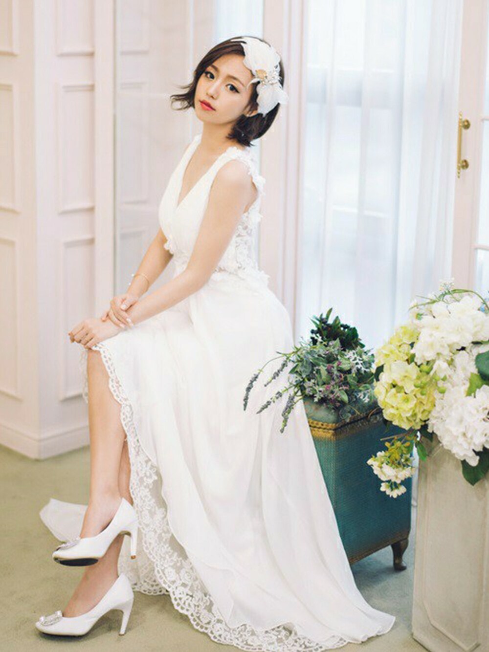 リネアストリア 天使のレースフロントショート チョコブラウン