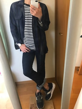 でん。さん(メンズ・165cm)の春コーディネート