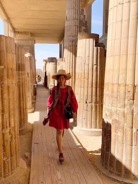 「travel」｜「アイテム（帽子）」を使った、aliceleeleeさん（レディース・158cm）の冬コーディネート