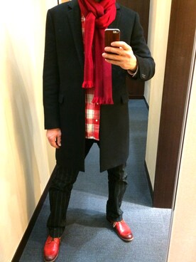 「Calvin Klein PLATINUM（カルバン・クライン プラティナム）のアイテム（ジャケット/アウター）」を使った、Hiroshi Matsuuraさん（メンズ・178cm）の冬コーディネート