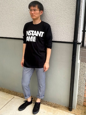 「INSTANT FAME（インスタントフェイム）のアイテム（トップス）」を使った、Hiroshi Matsuuraさん（メンズ・178cm）の夏コーディネート