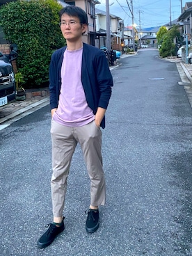 「アイテム（レインシューズ）」を使った、Hiroshi Matsuuraさん（メンズ・178cm）の秋コーディネート