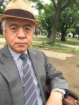 「アイテム（帽子）」を使った、しまうまおじさんさん（メンズ・165cm・60代）の春コーディネート