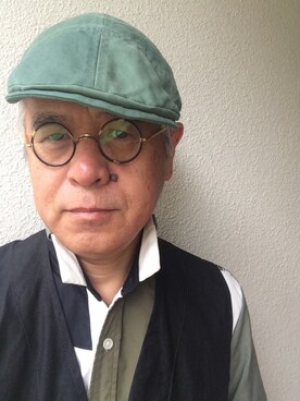 「アイテム（帽子）」を使った、しまうまおじさんさん（メンズ・165cm・60代）の春コーディネート