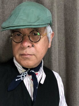 「アイテム（帽子）」を使った、しまうまおじさんさん（メンズ・165cm・60代）の夏コーディネート