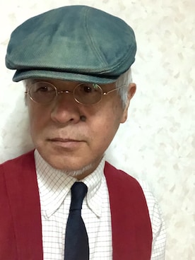 「アイテム（帽子）」を使った、しまうまおじさんさん（メンズ・165cm・60代）の秋コーディネート
