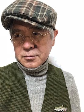 「アイテム（帽子）」を使った、しまうまおじさんさん（メンズ・165cm・60代）の秋コーディネート