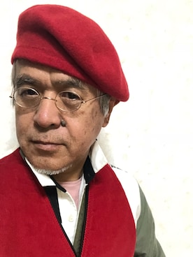 「アイテム（帽子）」を使った、しまうまおじさんさん（メンズ・165cm・60代）の秋コーディネート