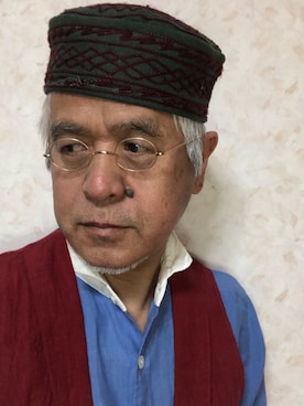 「アイテム（帽子）」を使った、しまうまおじさんさん（メンズ・165cm・60代）の秋コーディネート