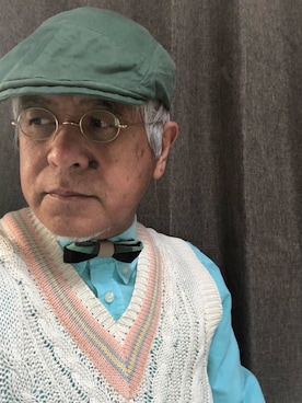 「アイテム（帽子）」を使った、しまうまおじさんさん（メンズ・165cm・60代）の秋コーディネート