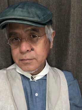 「アイテム（帽子）」を使った、しまうまおじさんさん（メンズ・165cm・60代）の秋コーディネート
