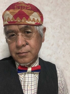 「アイテム（帽子）」を使った、しまうまおじさんさん（メンズ・165cm・60代）の秋コーディネート
