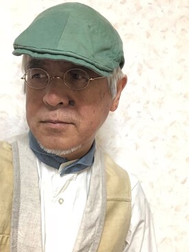 「アイテム（帽子）」を使った、しまうまおじさんさん（メンズ・165cm・60代）の秋コーディネート