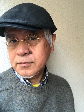 「アイテム（帽子）」を使った、しまうまおじさんさん（メンズ・165cm・60代）の秋コーディネート