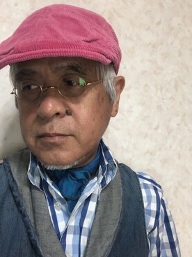 「アイテム（帽子）」を使った、しまうまおじさんさん（メンズ・165cm・60代）の秋コーディネート