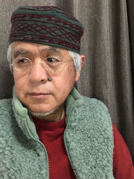 「アイテム（帽子）」を使った、しまうまおじさんさん（メンズ・165cm・60代）の秋コーディネート