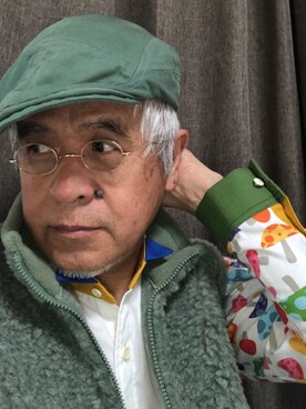 「アイテム（帽子）」を使った、しまうまおじさんさん（メンズ・165cm・60代）の秋コーディネート