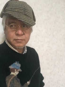 「アイテム（帽子）」を使った、しまうまおじさんさん（メンズ・165cm・60代）の冬コーディネート