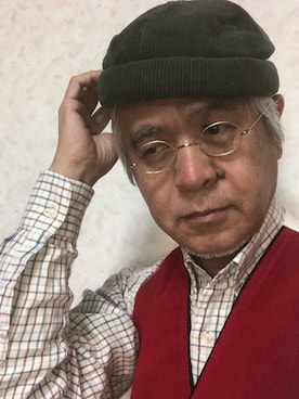 「アイテム（帽子）」を使った、しまうまおじさんさん（メンズ・165cm・60代）の冬コーディネート