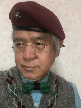 「アイテム（帽子）」を使った、しまうまおじさんさん（メンズ・165cm・60代）の冬コーディネート