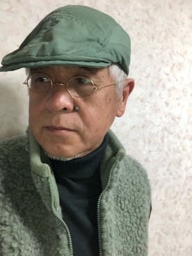 「アイテム（帽子）」を使った、しまうまおじさんさん（メンズ・165cm・60代）の冬コーディネート