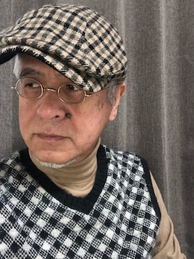 「45R（フォーティファイブアール）のアイテム（ベスト）」を使った、しまうまおじさんさん（メンズ・165cm）の冬コーディネート