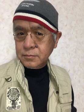「アイテム（帽子）」を使った、しまうまおじさんさん（メンズ・165cm・60代）の冬コーディネート