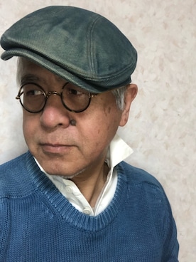 「アイテム（帽子）」を使った、しまうまおじさんさん（メンズ・165cm・60代）の冬コーディネート