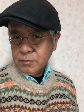 「アイテム（帽子）」を使った、しまうまおじさんさん（メンズ・165cm・60代）の冬コーディネート