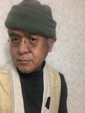 「アイテム（帽子）」を使った、しまうまおじさんさん（メンズ・165cm・60代）の冬コーディネート