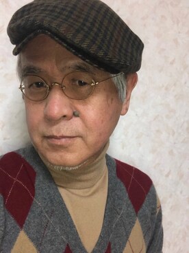 「アイテム（帽子）」を使った、しまうまおじさんさん（メンズ・165cm・60代）の冬コーディネート