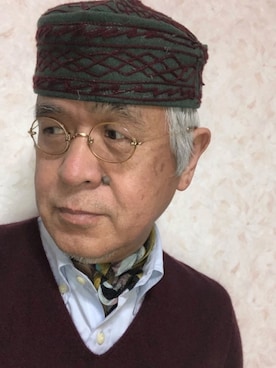 「アイテム（帽子）」を使った、しまうまおじさんさん（メンズ・165cm・60代）の冬コーディネート