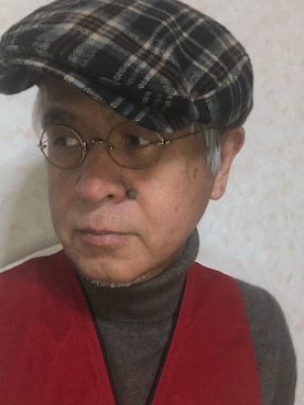 「アイテム（帽子）」を使った、しまうまおじさんさん（メンズ・165cm・60代）の冬コーディネート